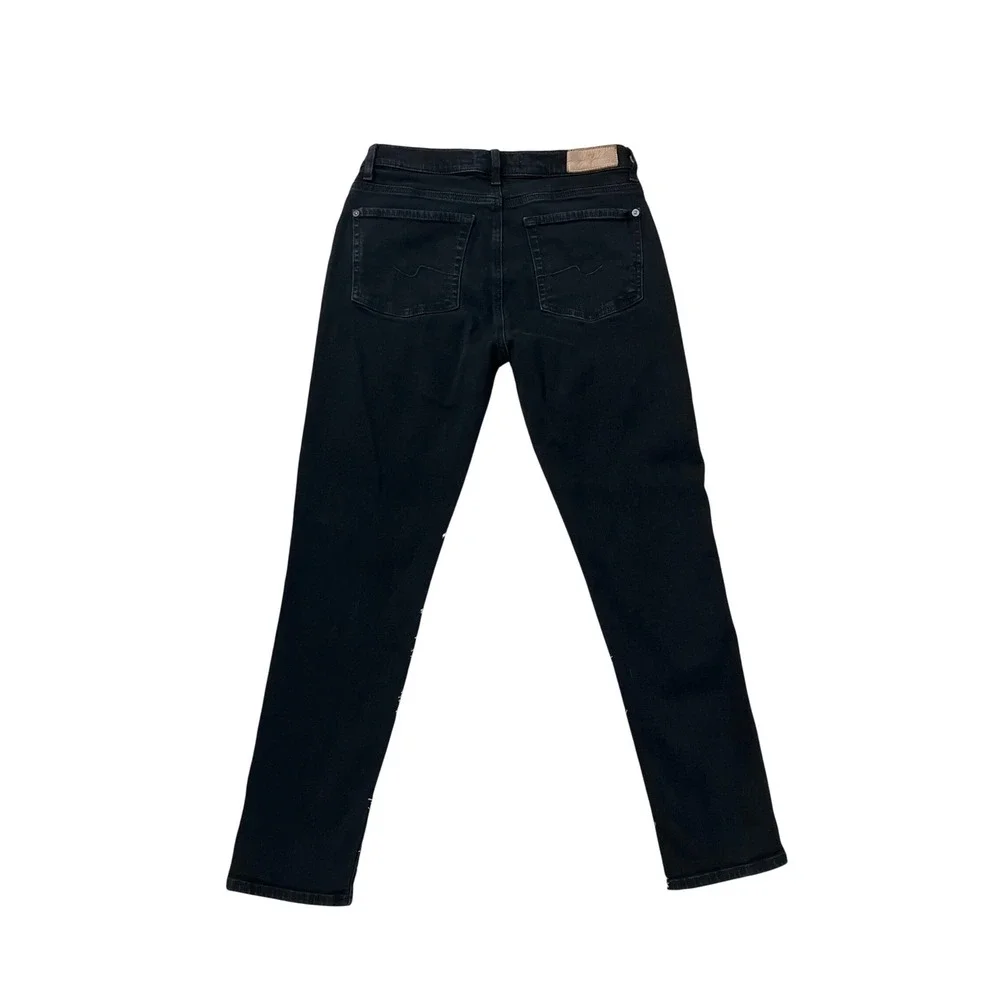 7 For All Mankind Josefina Black Luxe Vintage Skinny Jeans Women‎ Size